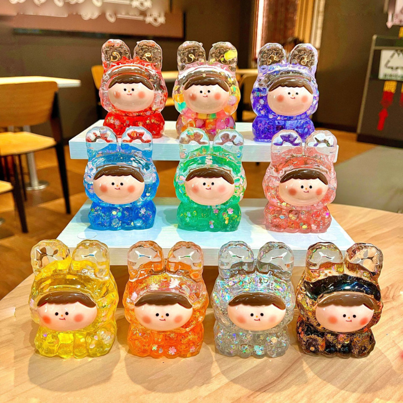 抖音爆款可爱莉莉丝盲盒夜光超大摆件入油爆闪流沙公仔摆件小礼品