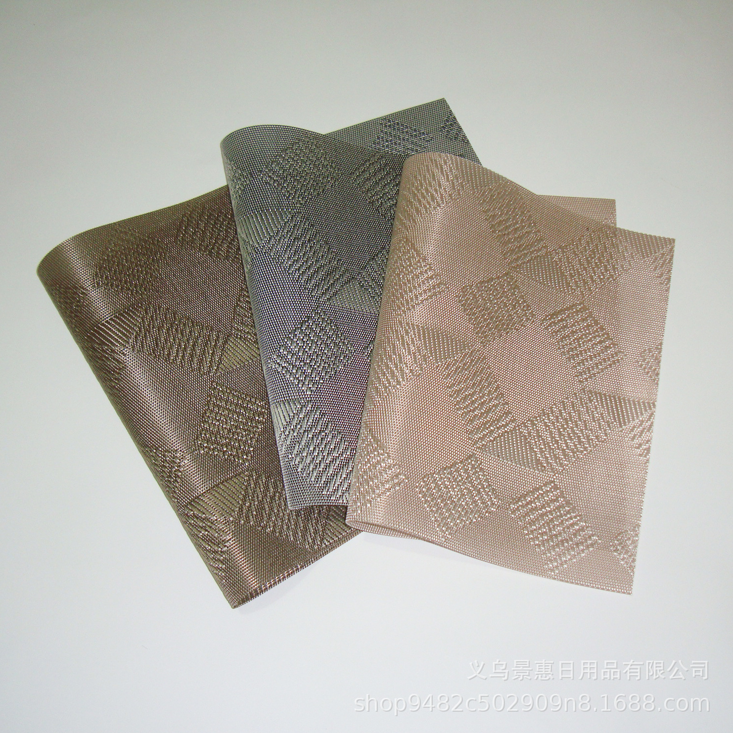 爆款现货方形西餐厅隔热垫餐桌垫酒店防滑 PVC特斯林提花餐垫杯垫