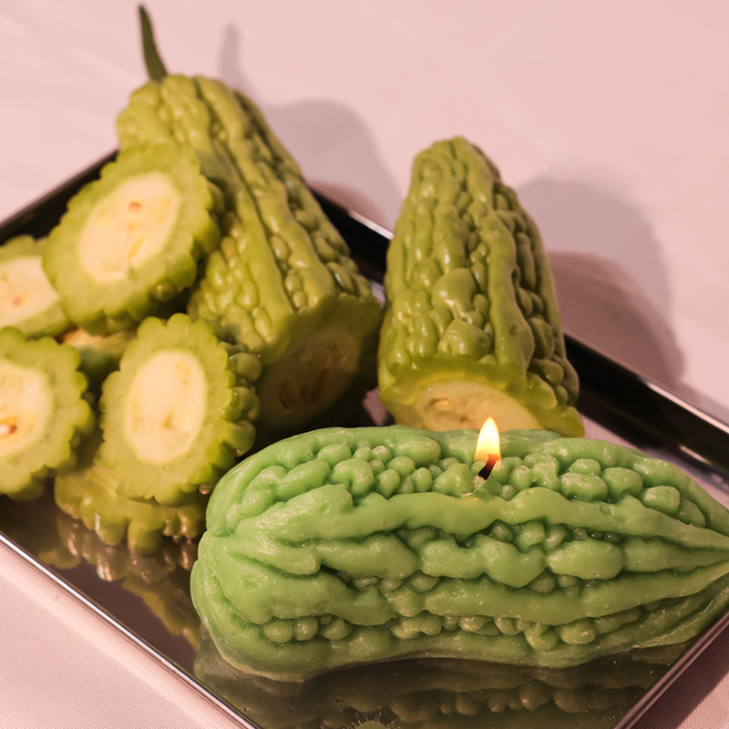 New vegetable-shaped aromatherapy candles in the shapes of corn, Chinese cabbage, cucumber and bitter gourd, handcrafted candle decorative items Application Scenario