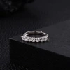 Fashion Trend Seven Princess Stacked Moissanite Row Ring, a simple and elegant half-ring diamond ring in pure silver for women details Picture