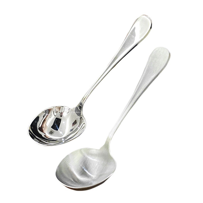 汤勺不锈钢/勺子/二钉铲勺/餐具刀叉勺/野营餐具白底实物图