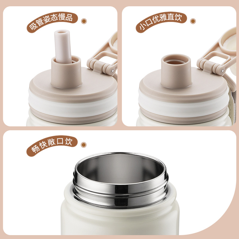 New 304 stainless steel double-layer vacuum insulated cup, outdoor sports hand-held cup, macaron-colored insulated cup details Picture