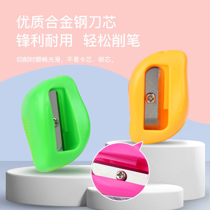 Cross-border factory direct sales of children's single-hole pencil sharpeners, mini plastic pencil sharpeners, pencil sharpeners and waist-shaped pencil sharpeners details Picture