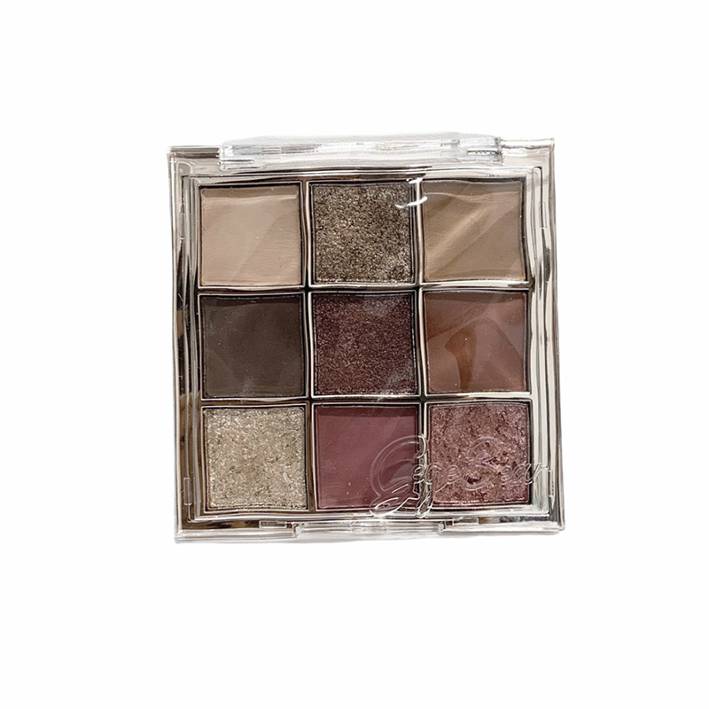 Gege bear戈戈小熊琉光幻影九色眼影盘珠光哑光大地色眼影彩妆白底实物图