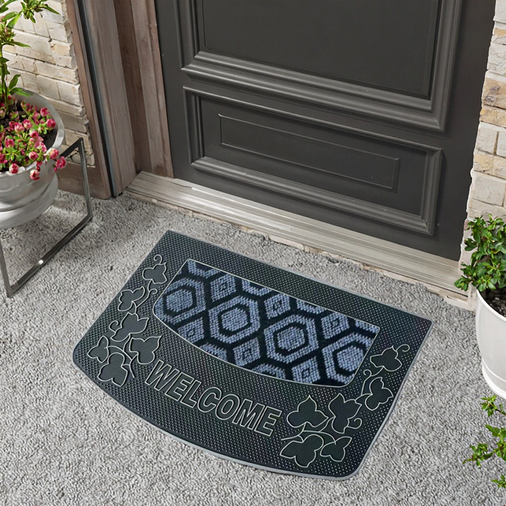 Black rubber and plastic anti-slip MATS, aluminum film injection molded MATS, popular European-style welcome MATS, machine-pressed MATS, door mud scraping MATS Specification image