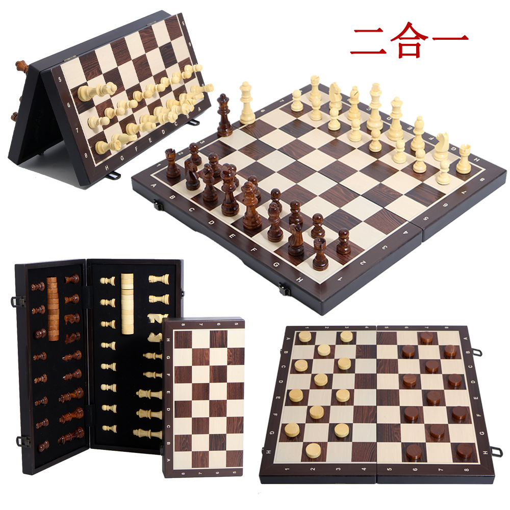 Two-in-one magnetic chess portable tabletop game toy cards in multiple sizes, direct sales and wholesale from cross-border manufacturers