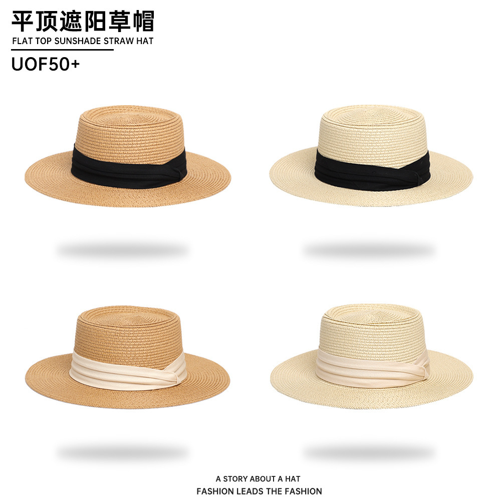 Fashionable and versatile beach straw hats, wheat straw sun hats, baseball caps, straw hats Specification image