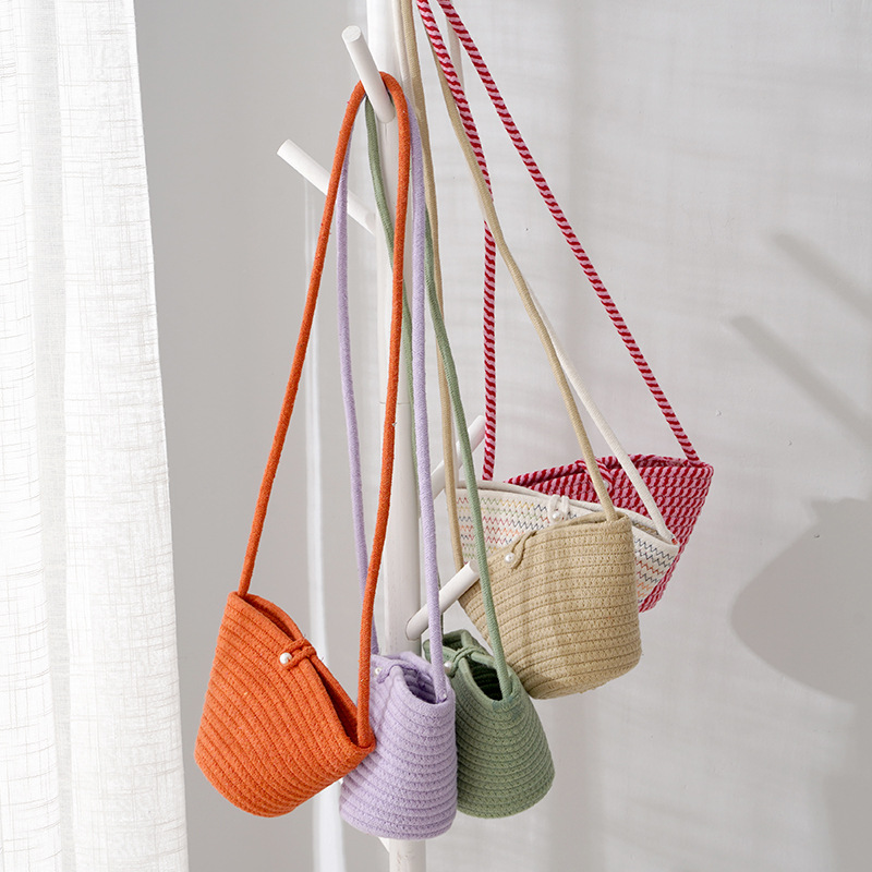 Bolsas de paja transfronteriza bolsas de paja de verano versátiles bolsas de mujer tejidas a mano cubos bolsas de playa cambio de teléfono móvil un hombro bolsa pequeña bolsa de paja