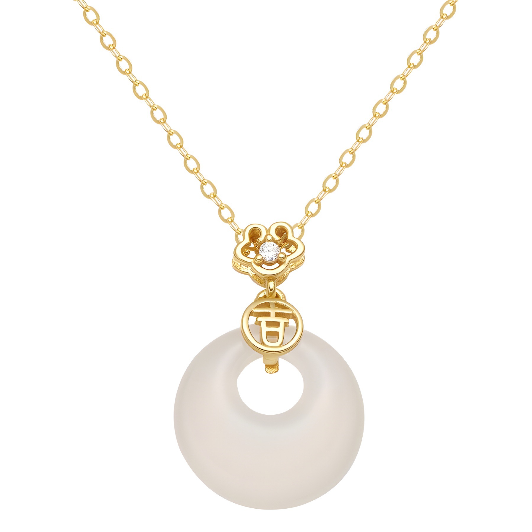 s925 sterling silver new auspicious and peaceful collarbone chain, simple and versatile, high-end girls' necklace wholesale Item Picture