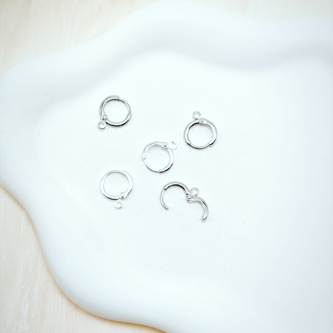 Korean-made quality copper round French ear hook and ear buckle earrings, diy jewelry accessories, 14k gold plating for color retention Application Scenario