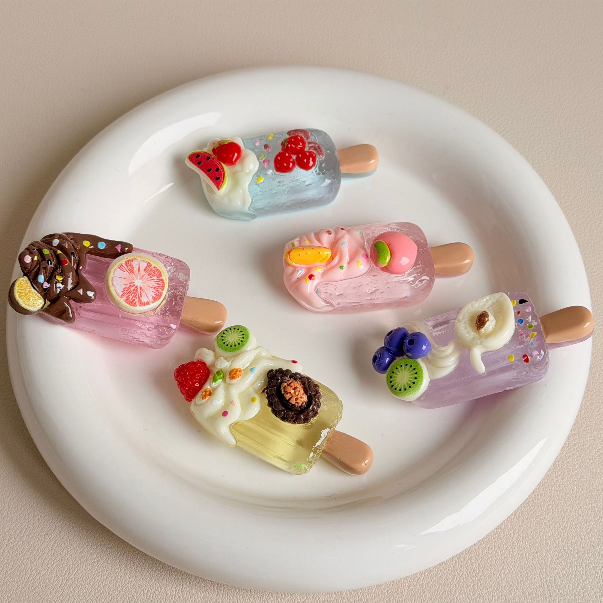 透色水果冰棒 diy饰品树脂配件车摆件钥匙扣潮玩批发创意萌粒卡通