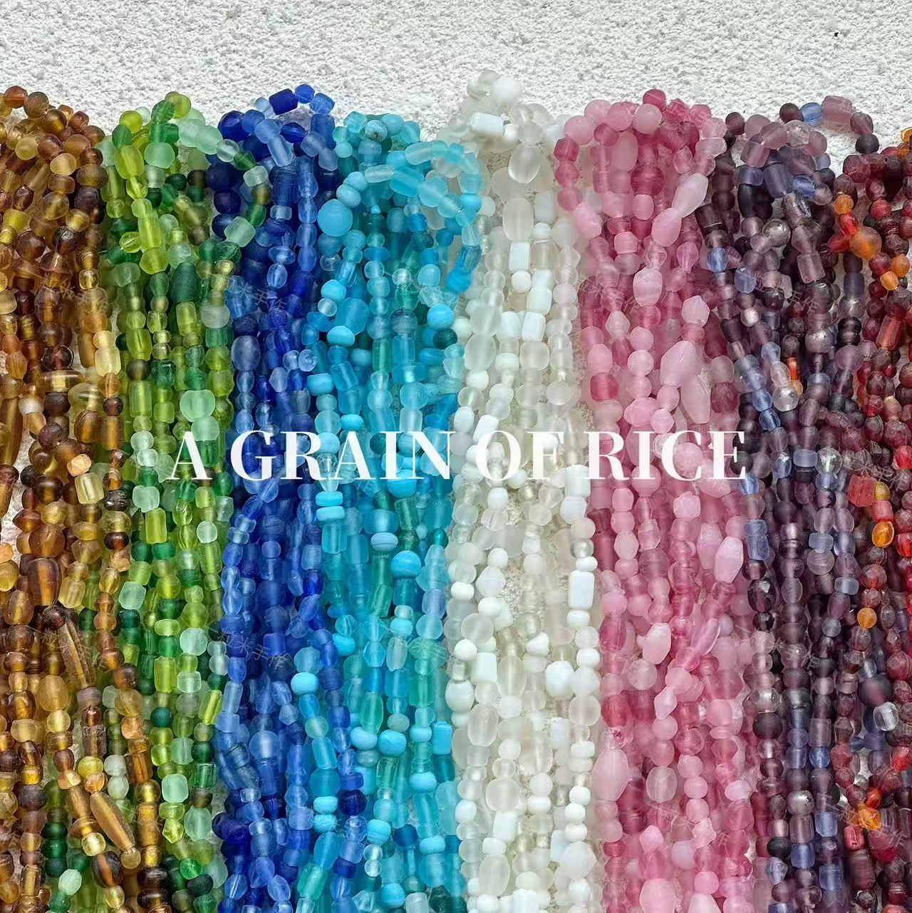 【 Nepalese Imported Old Glass Beads 】3-8mm rainbow-colored diy bracelet loose bead accessories with an old and vintage feel details Picture