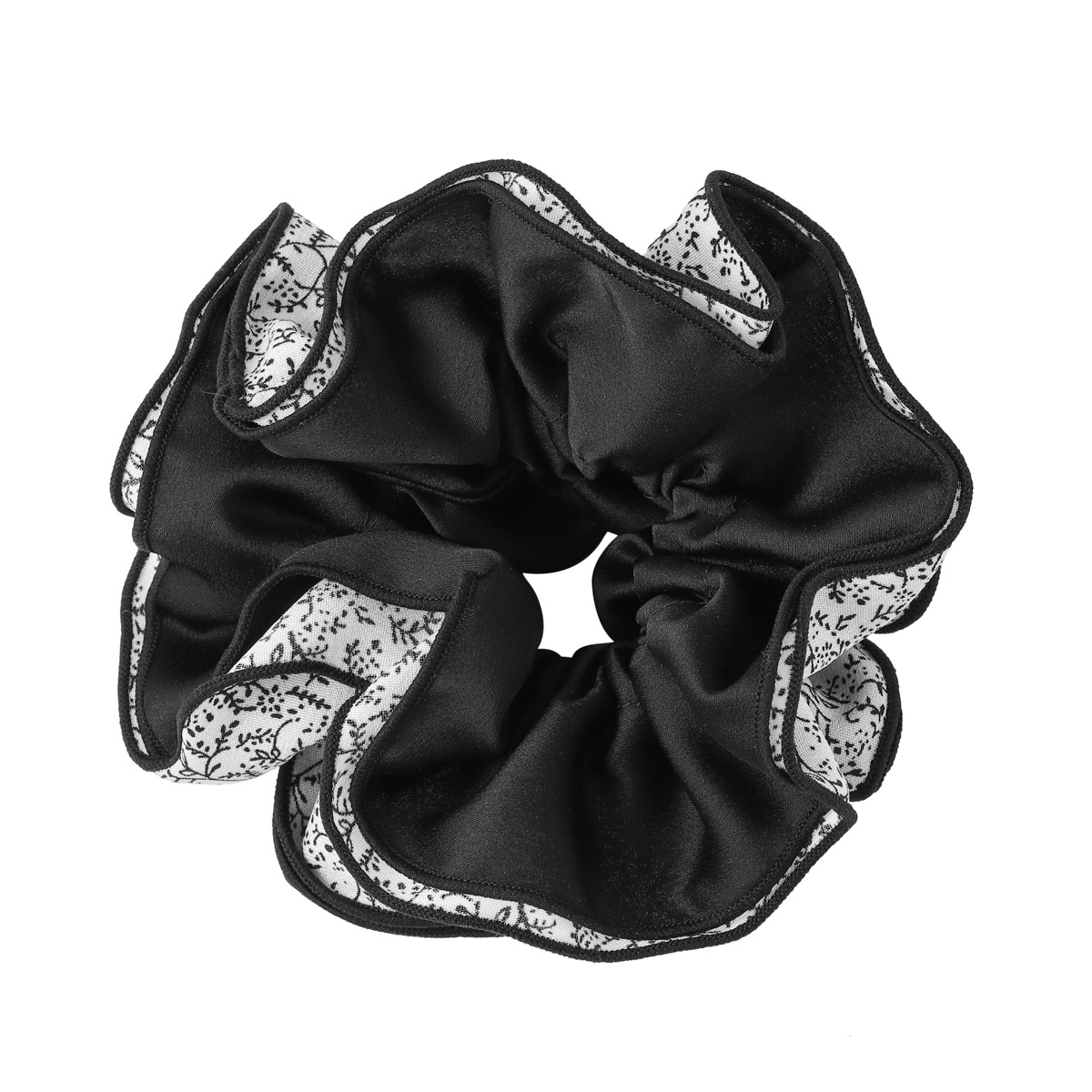 Korean-style retro velvet patchwork floral hair band with high elasticity and no damage to hair. Large circle, elegant commuting hair tie for women Item Picture