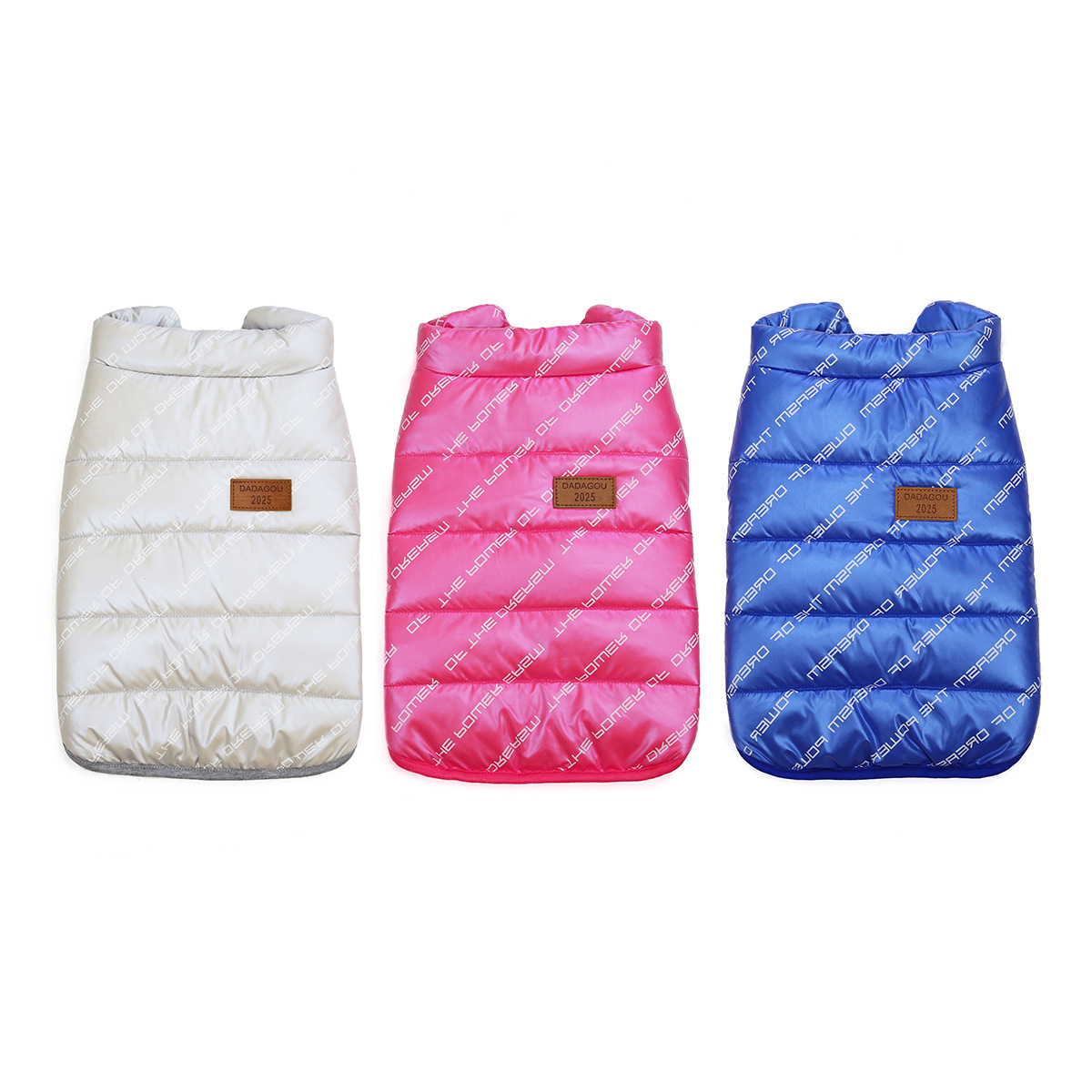 Pet clothing for autumn and winter, European and American style bulldog waterproof fabric warm cotton vest, small and medium-sized dog two-legged coat details Picture