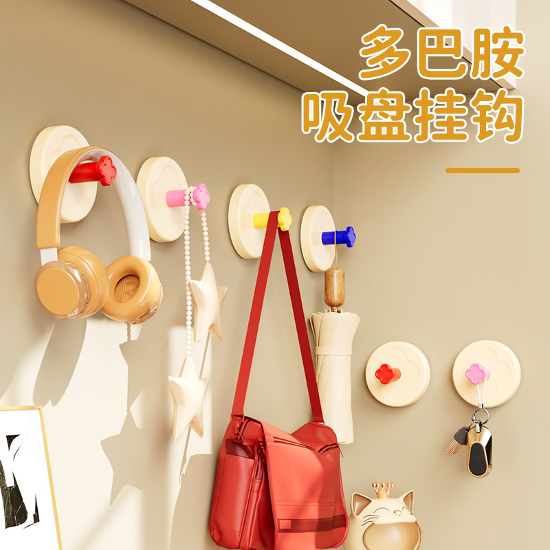 Suction cup hook, no need for drilling, strong load-bearing, sticky hook, vacuum, traceless, bathroom storage door, rear coat hook, wall-mounted bathroom