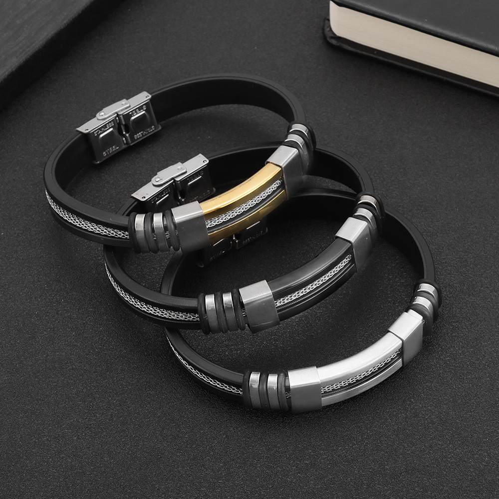 Amazon's best-selling new minimalist and trendy titanium steel bracelet for men, temu cross-border supply manufacturer wholesale bracelets and bands Specification image