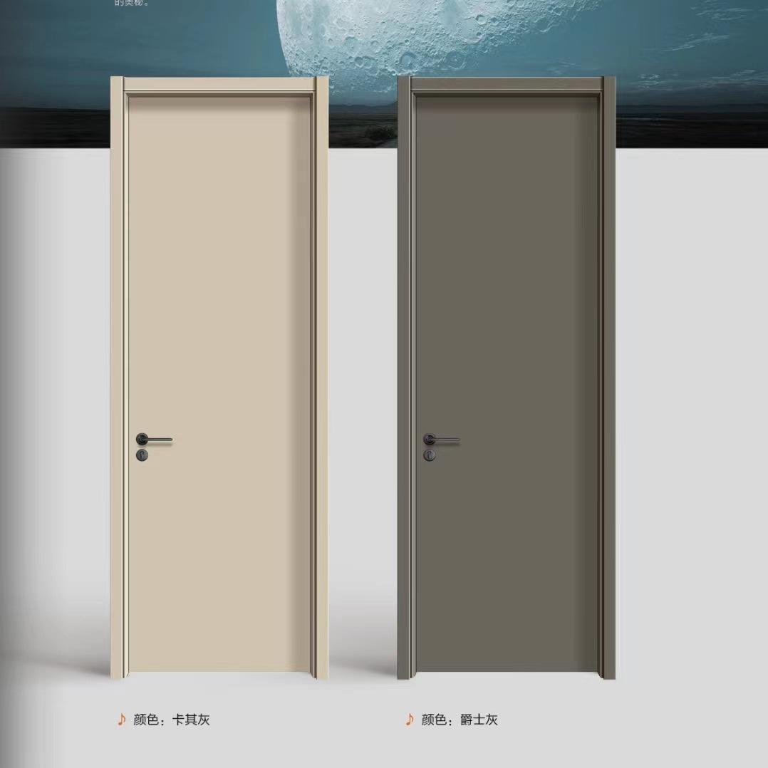 Wooden door manufacturers wholesale household bedroom doors, room doors, oak solid wood doors, ecological doors, interior doors, carbon crystal paint-free doors details Picture