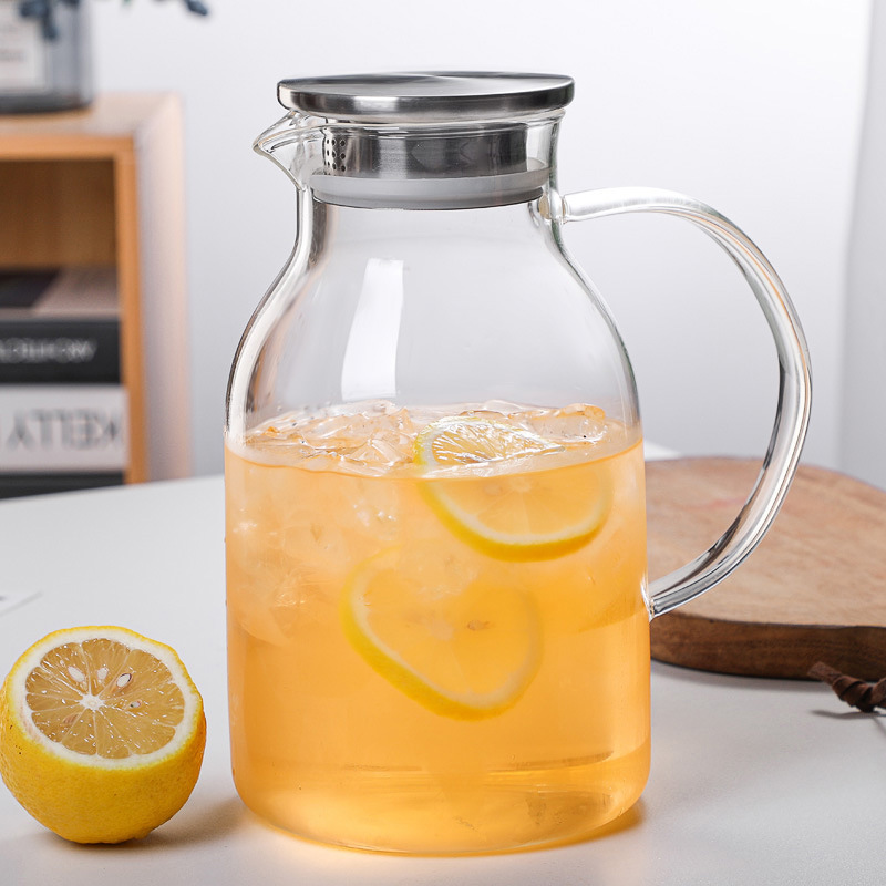 Factory wholesale thickened high borosilicate glass cold water kettles, large jugs, large-capacity juice kettles, cooling water kettles, large teapots