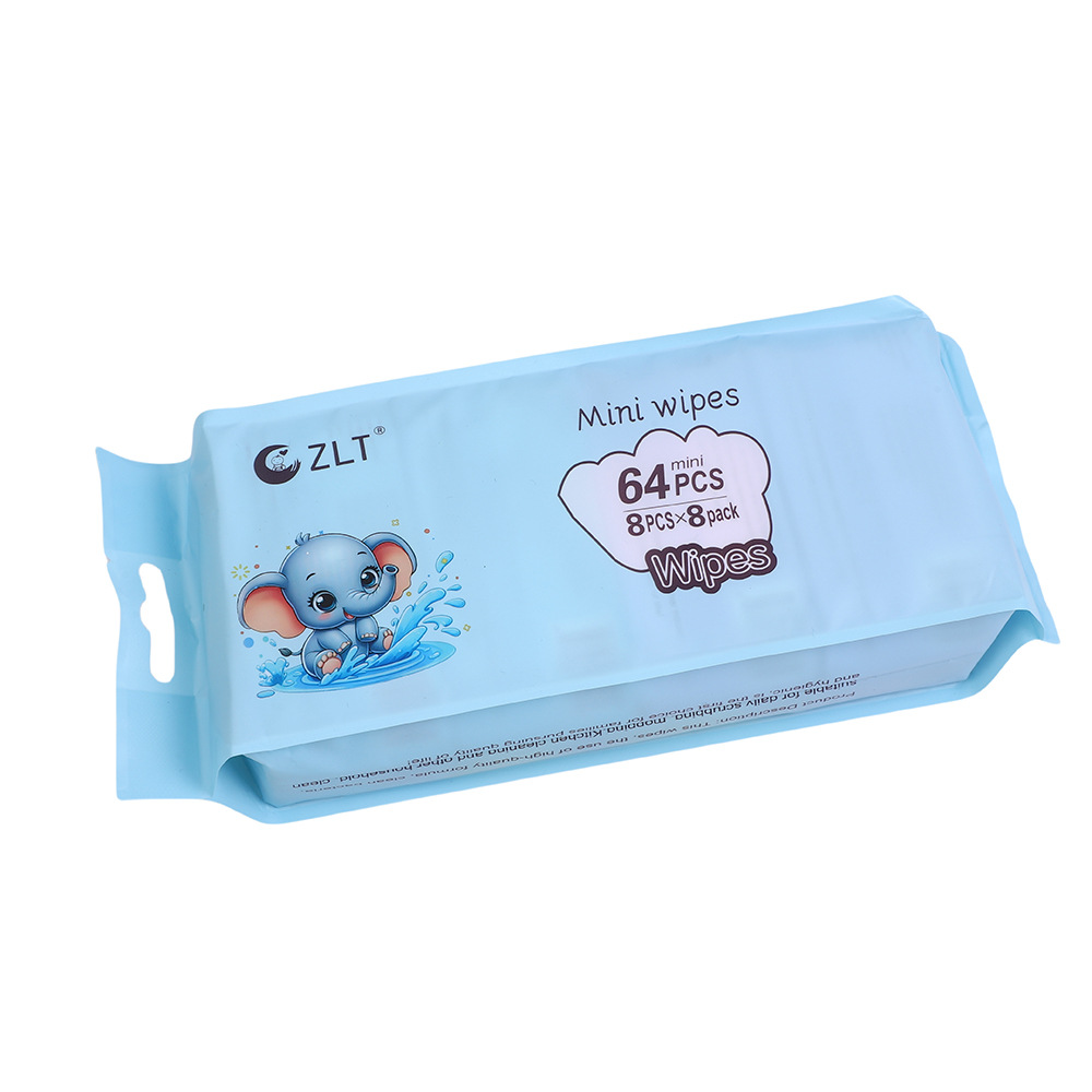 湿巾跨境便携小学生婴儿手口纯水湿纸巾儿童上学清洁用手帕纸草本