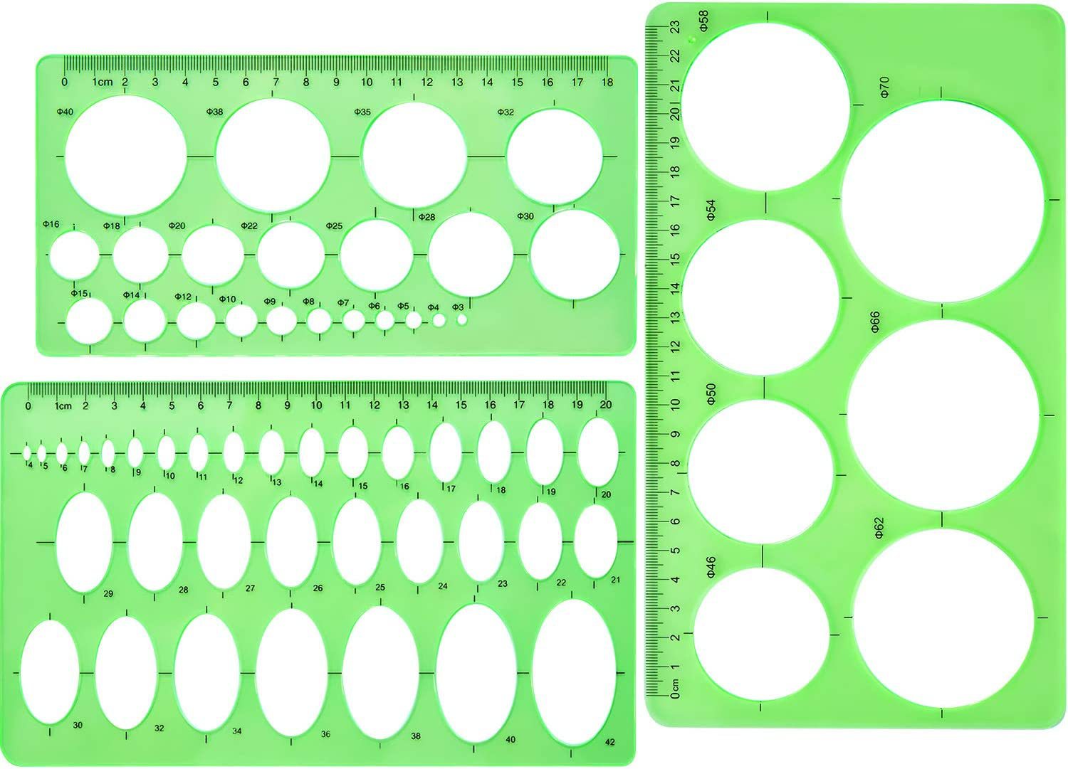Cross-border hot sale painting stencil rules custom student drawing papelería oval stencil Specification image