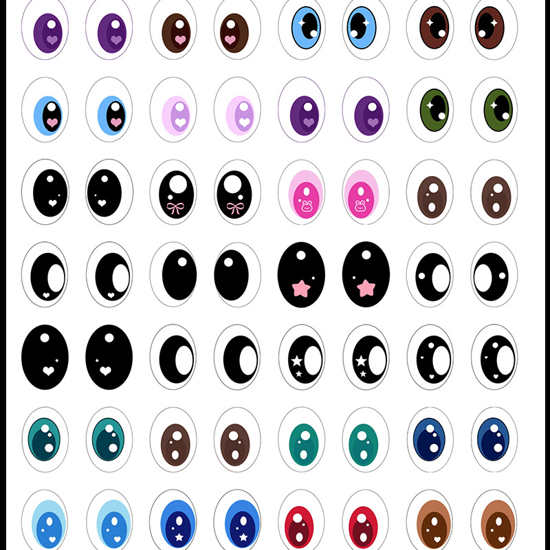 Plush toy accessories, simulated eye patches, diy dolls, flat, round, oval, glass, animal eyes, vertical pupils Item Picture