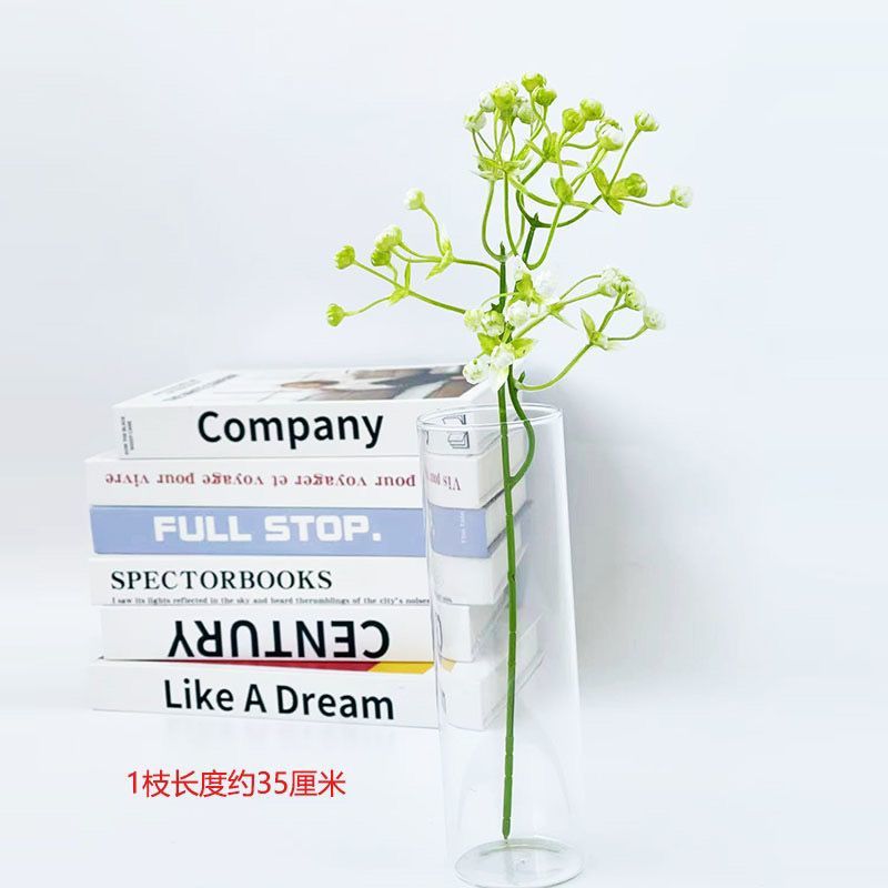 仿真花DIY发饰配件/假花/5朵塑膠花/仿真花/假花批发白底实物图