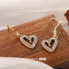 New heart-shaped zircon pendant ear buckle French light luxury niche fashion earrings, European and American export earrings wholesale Specification image