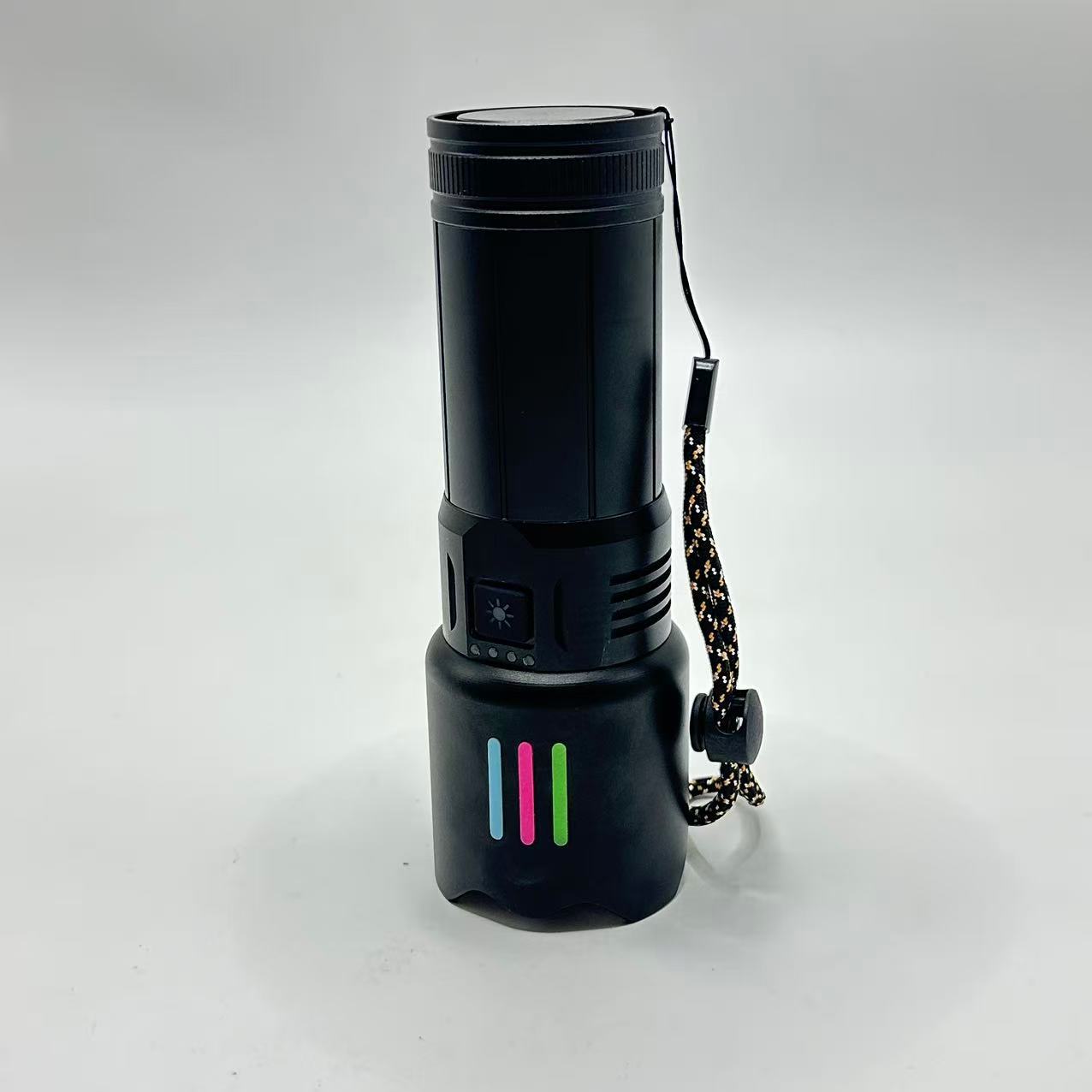 New cross-border outdoor charging, floodlight, telescopic focusing, long-range portable white laser flashlight, high-power flashlight details Picture