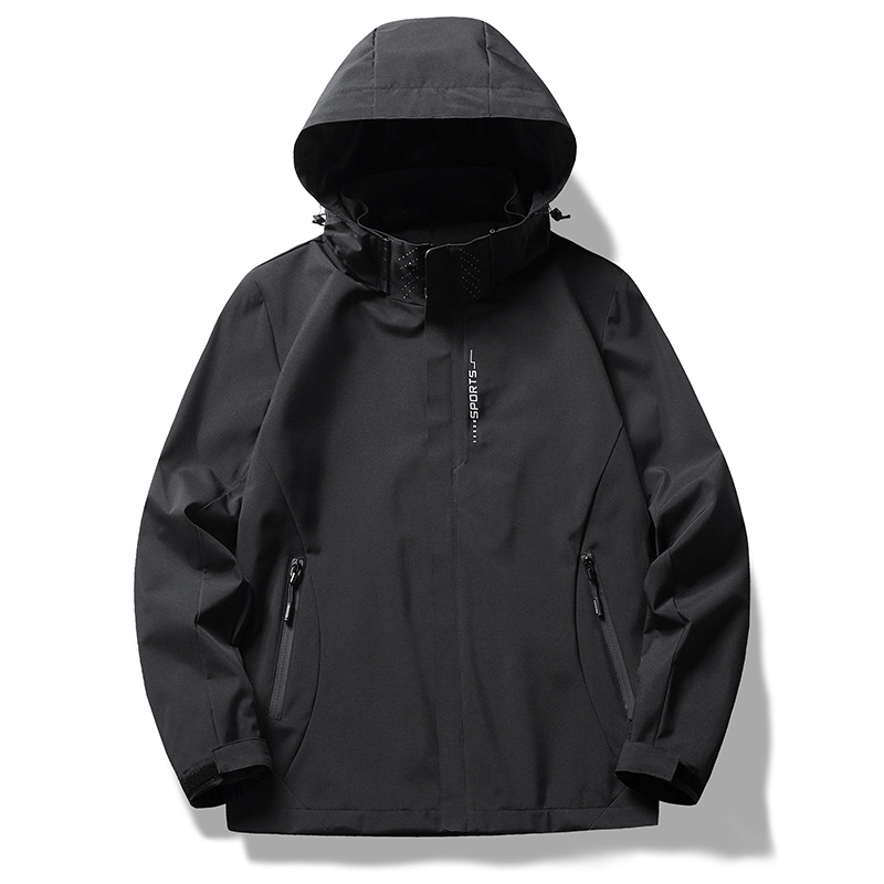 6266户外冲锋衣男士薄外套女上衣夹克单层连帽三防登山服可印logo
