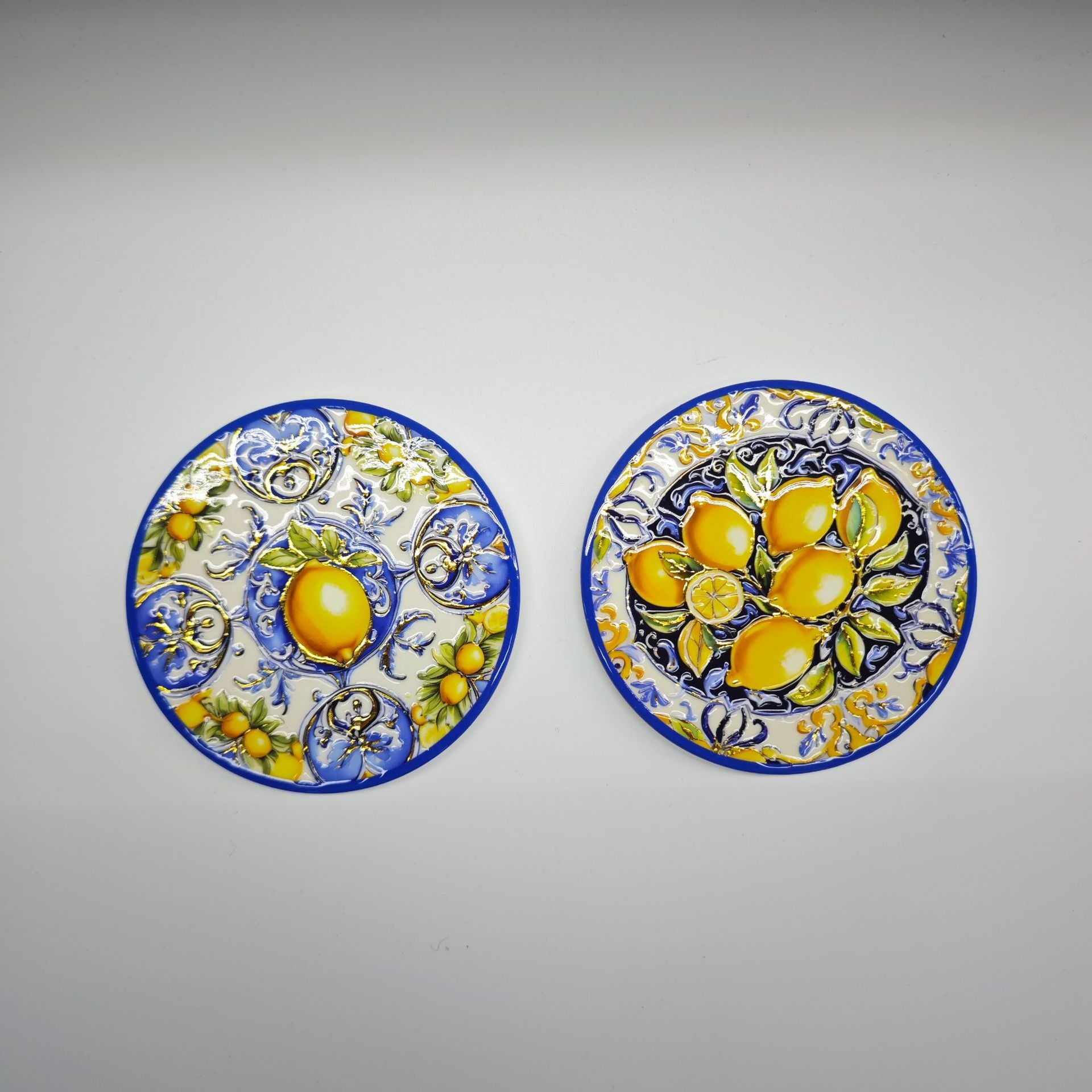 Cross-border lemon fruit round ceramic 3D embossed and embossed process coasters for home decoration, heat insulation and waterproof coasters Application Scenario