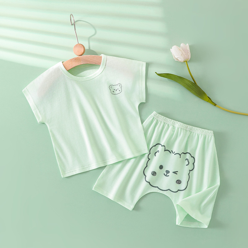 2025 nuevo niño manga corta conjunto de camiseta verano slim medium niño leggings hombre niña bebé tops moda details Picture