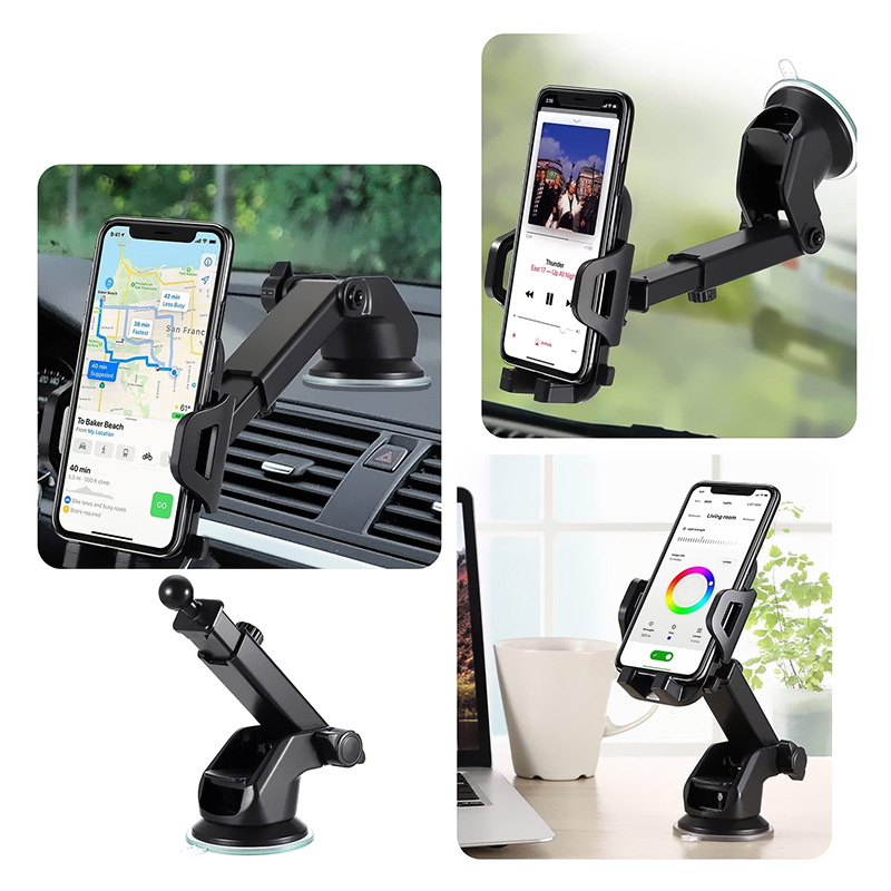A car mobile phone stand, a universal fixed multi-functional navigation support frame with an air outlet and suction cup for vehicles full figure
