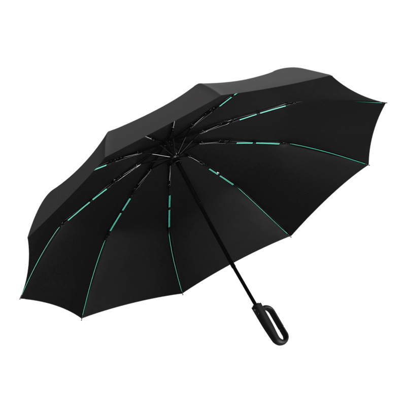 Fully automatic umbrella ring buckle black rubber men's and women's umbrellas, sun protection and UV protection umbrellas, customized logo Item Picture