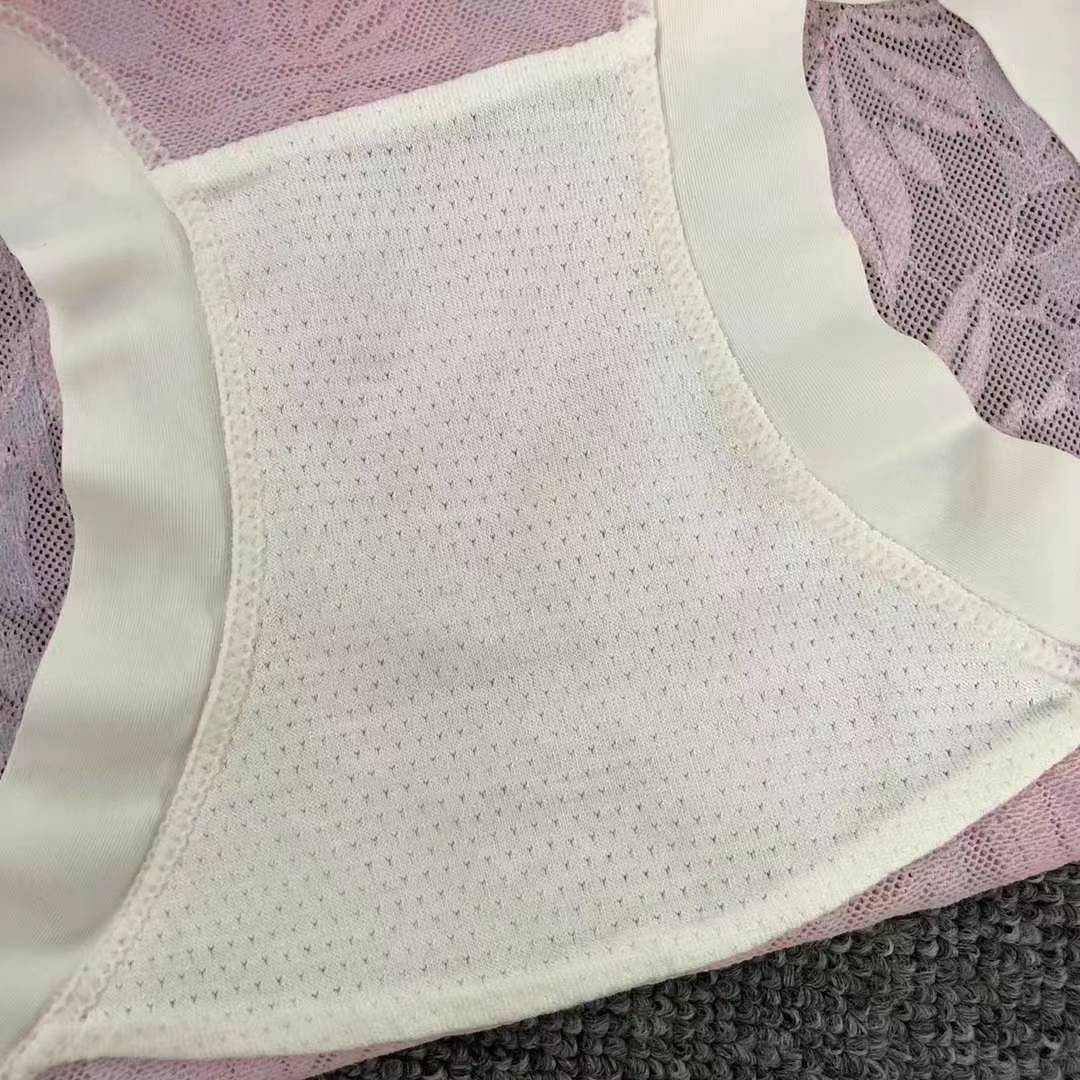 Wholesale of new large-sized sexy lace women's underwear, high-waisted underwear, pure cotton crotch breathable and seamless women's briefs for export to Europe, America and Africa Item Picture
