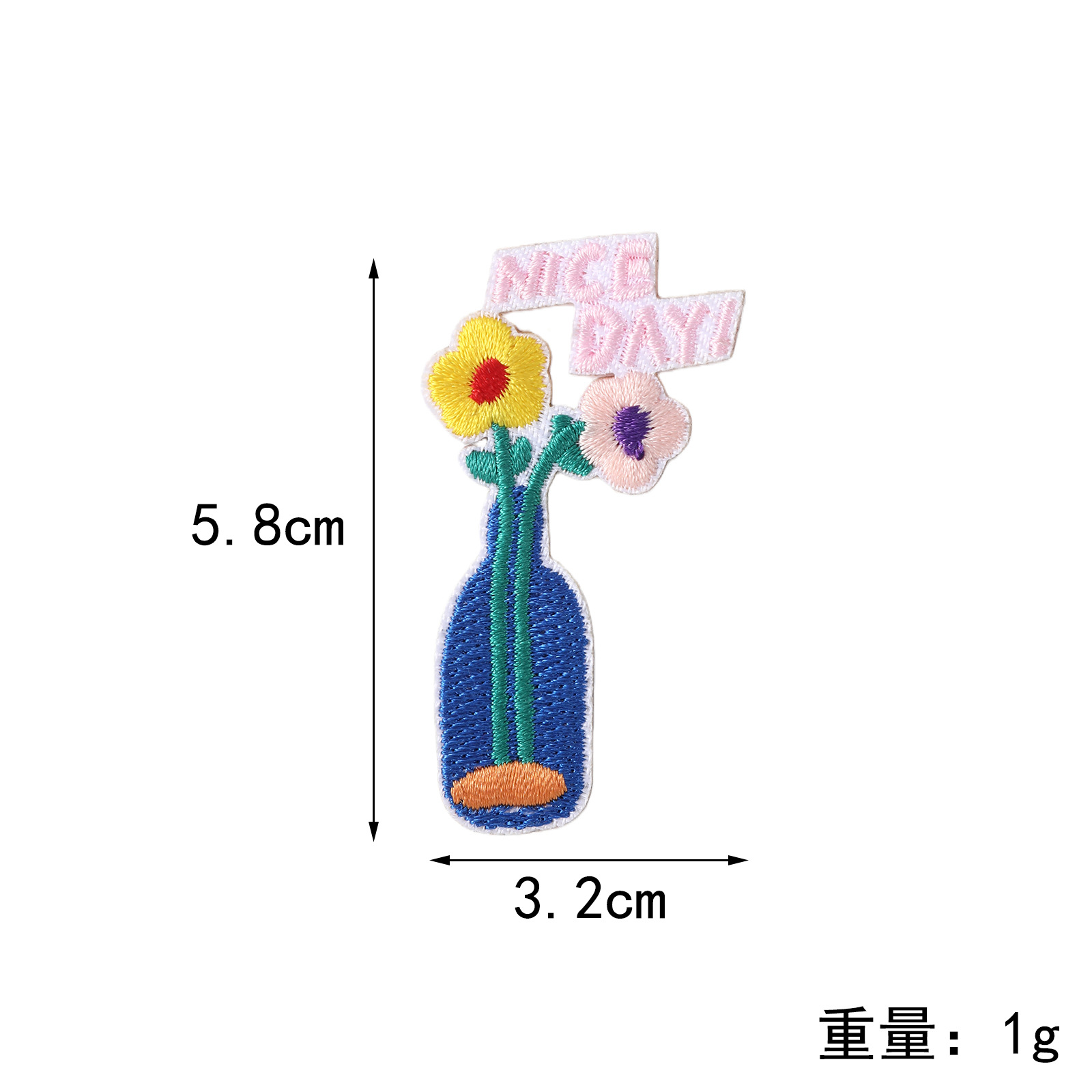 Cartoon bear vase, heart-shaped letter embroidered fabric, label stamp, children's clothing accessories, jewelry parts, self-adhesive patch Application Scenario