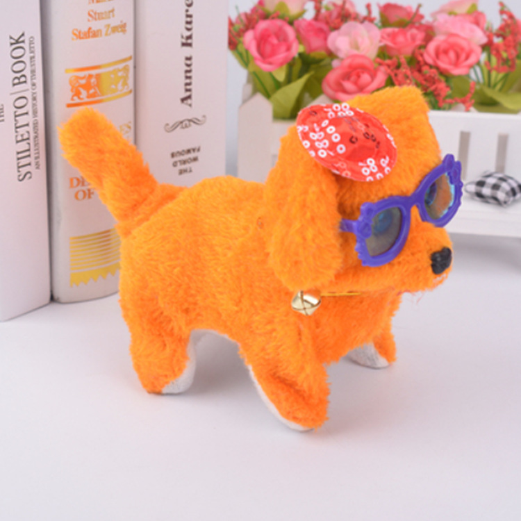 A new plush electric dog toy in a skirt from Yiwu, wearing glasses, wholesale street stall supply Application Scenario