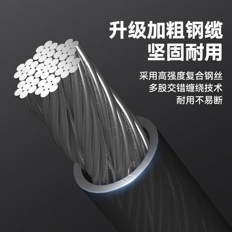 New bicycle lock, mountain road bike anti-theft thickened steel wire lock, electric bike steel cable key lock, cycling equipment details Picture