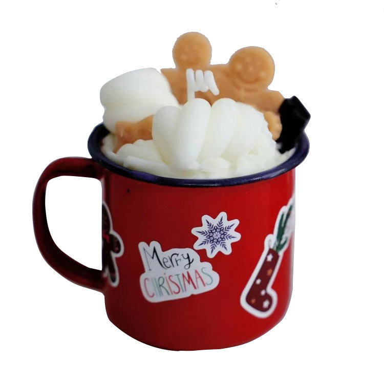 Velas perfumadas navidad hombre pan de jengibre malvarropa galletas esmalte copa velas cera de soja shooter accesorios dormitorio Item Picture