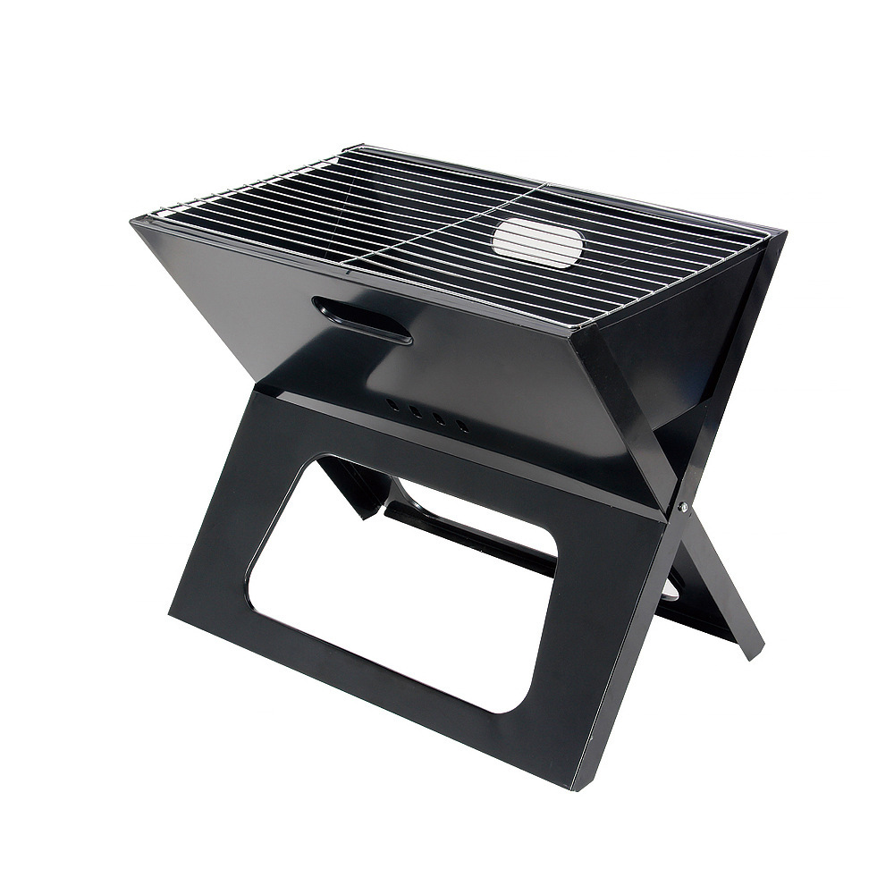 Outdoor portable barbecue grill, foldable camping barbecue rack, stable X-shaped charcoal grill for home open-air courtyard Item Picture