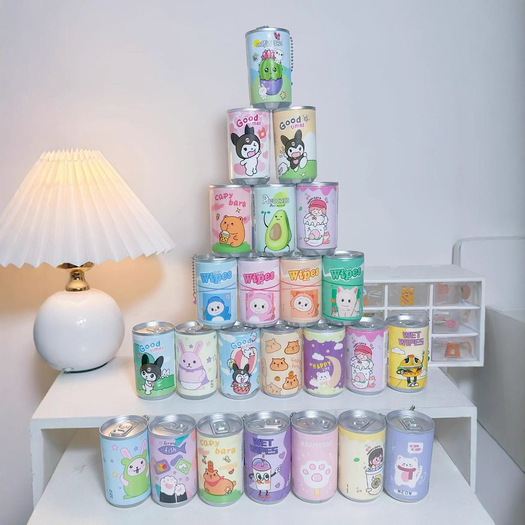 Beverage can wet wipes 30-pack travel portable mini disposable wet wipes bucket cleaning and hygiene wet wipes wholesale Specification image