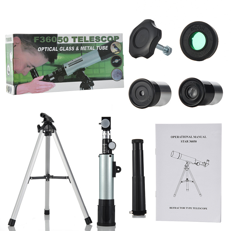 Wholesale F36050 entry-level astronomical telescopes, student viewing mirrors, children's gift telescopes from the manufacturer