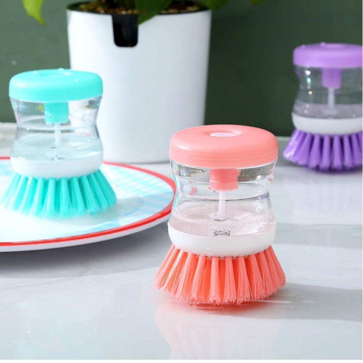 The new household kitchen hydraulic pot washing brush, non-stick oil dishwashing brush, cleaning brush, liquid pot brush and stain removal brush are all amazing tools details Picture