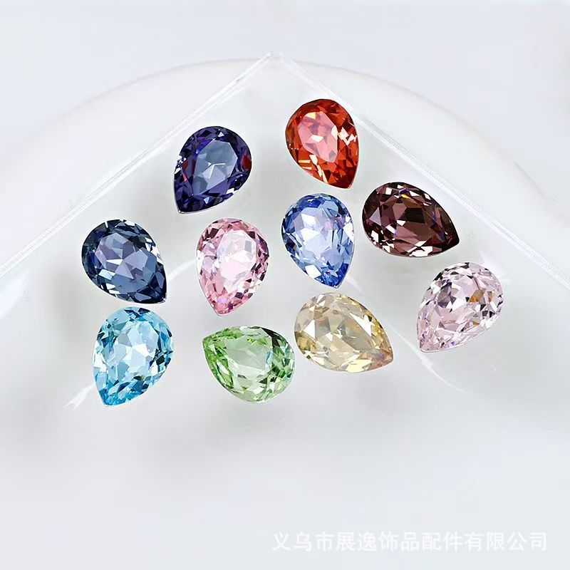 Color gota de agua en forma de pera gema anillo cara transparente gota de agua zircon piedra desnuda al por mayor 2X3MM a 10X14MM Specification image