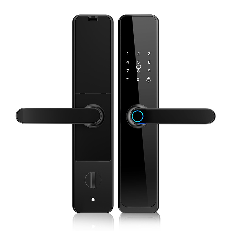 قفل الباب الذكي الأسود يدعم التحكم عن بعد في APP Doorlock Application Scenario