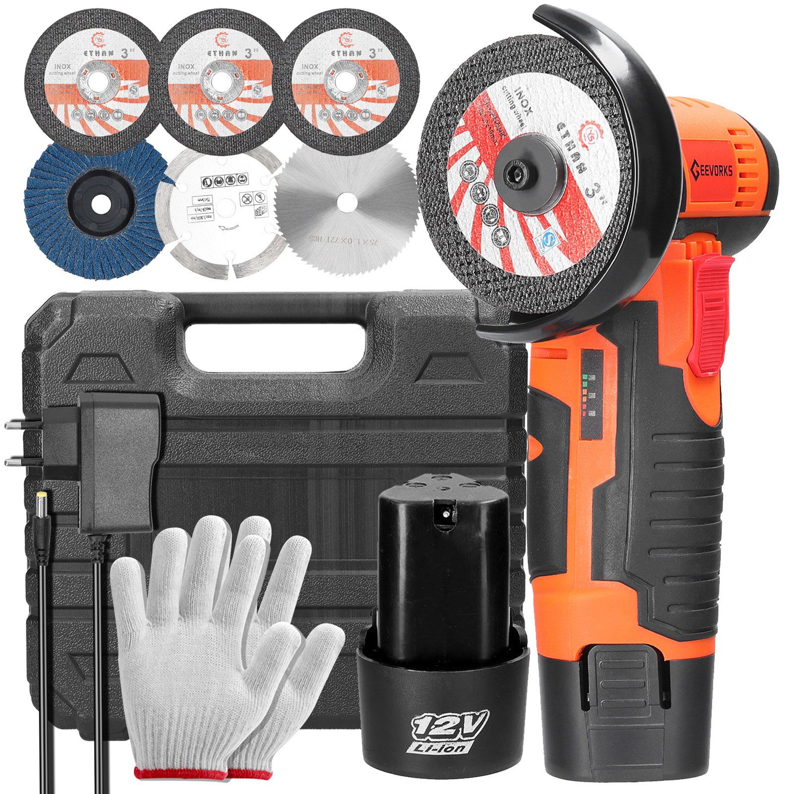 E24778 small Angle grinder, 12V details Picture