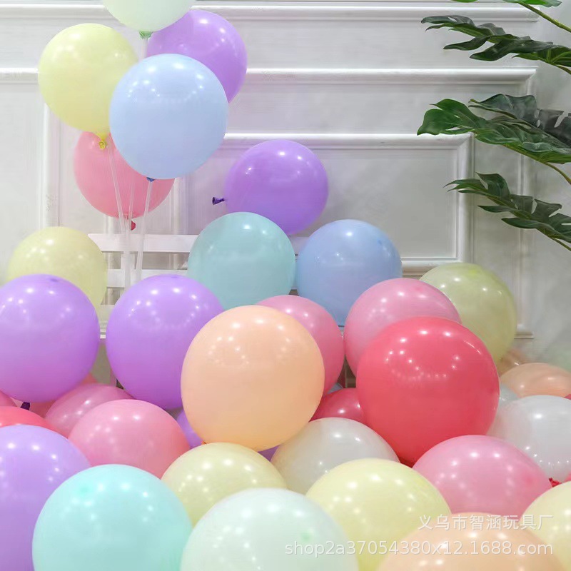 12-inch latex round balloons, 2.8-gram macaron thickened balloons, wedding, birthday, party and festival decoration balloons details Picture