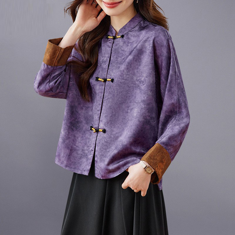 【国潮】提花外套女装2026春秋新款高级感复古盘扣唐装汉服上衣
