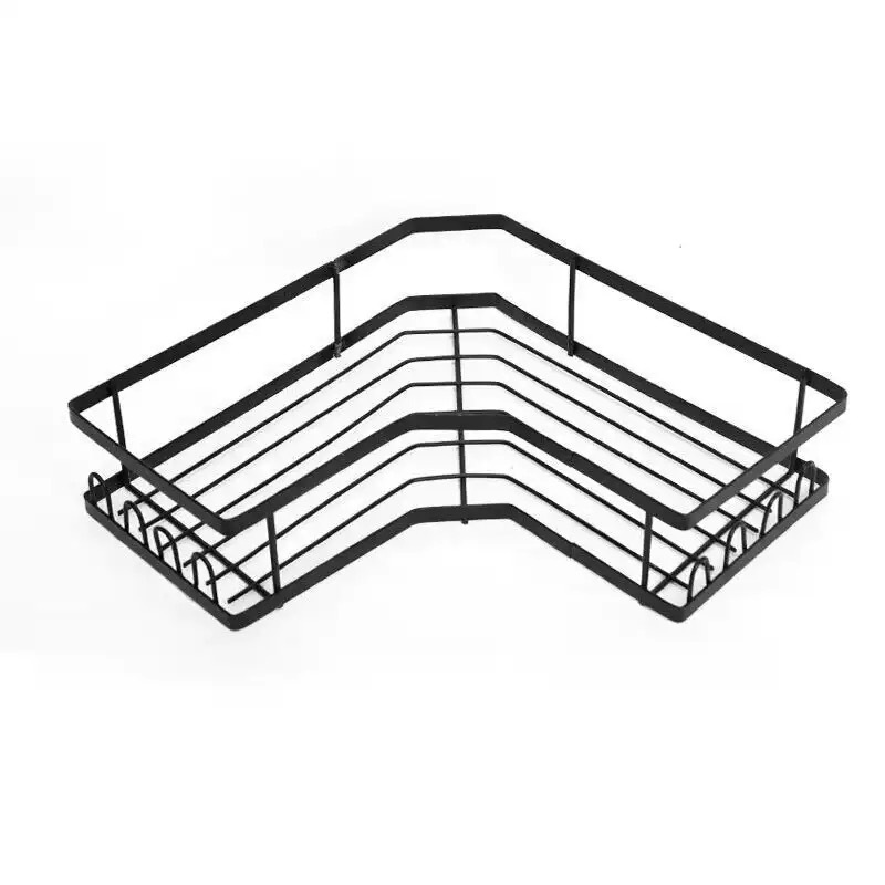 Cross-border bathroom storage rack, iron tripod, non-drilling bathroom toilet storage rack, carbon steel rack for storage Application Scenario