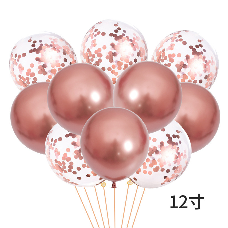 12-inch sequined latex balloon set, a popular birthday party decoration, transparent oversized balloons, party decoration balloons Item Picture