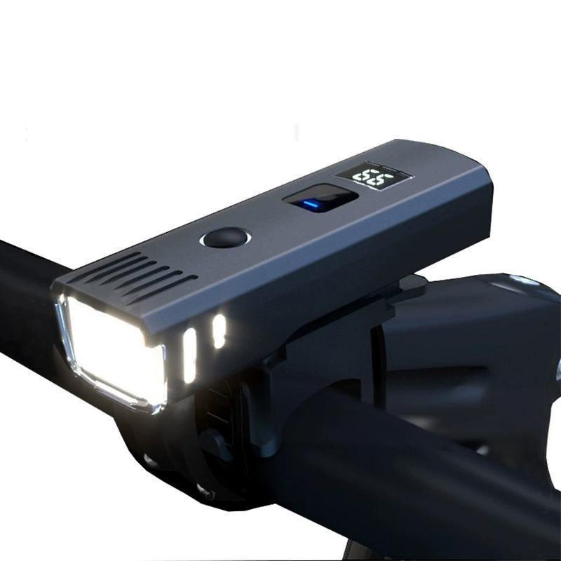 Cross-border battery level digital display bicycle light, intelligent light-sensing bicycle headlight, outdoor sports cycling mountain bike light Item Picture